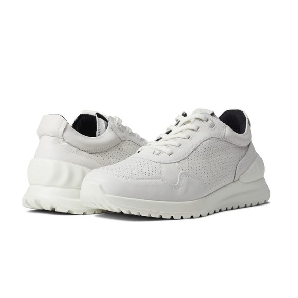 Ecco Men's Astir Lite Lace Up Leather Sneaker Fluidform Comfort Footbed White - Picture 7 of 8